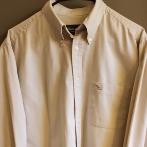 Eddie Bauer Men's Shirt Long Sleeve Button-down Tan Dress Or Casual Size M